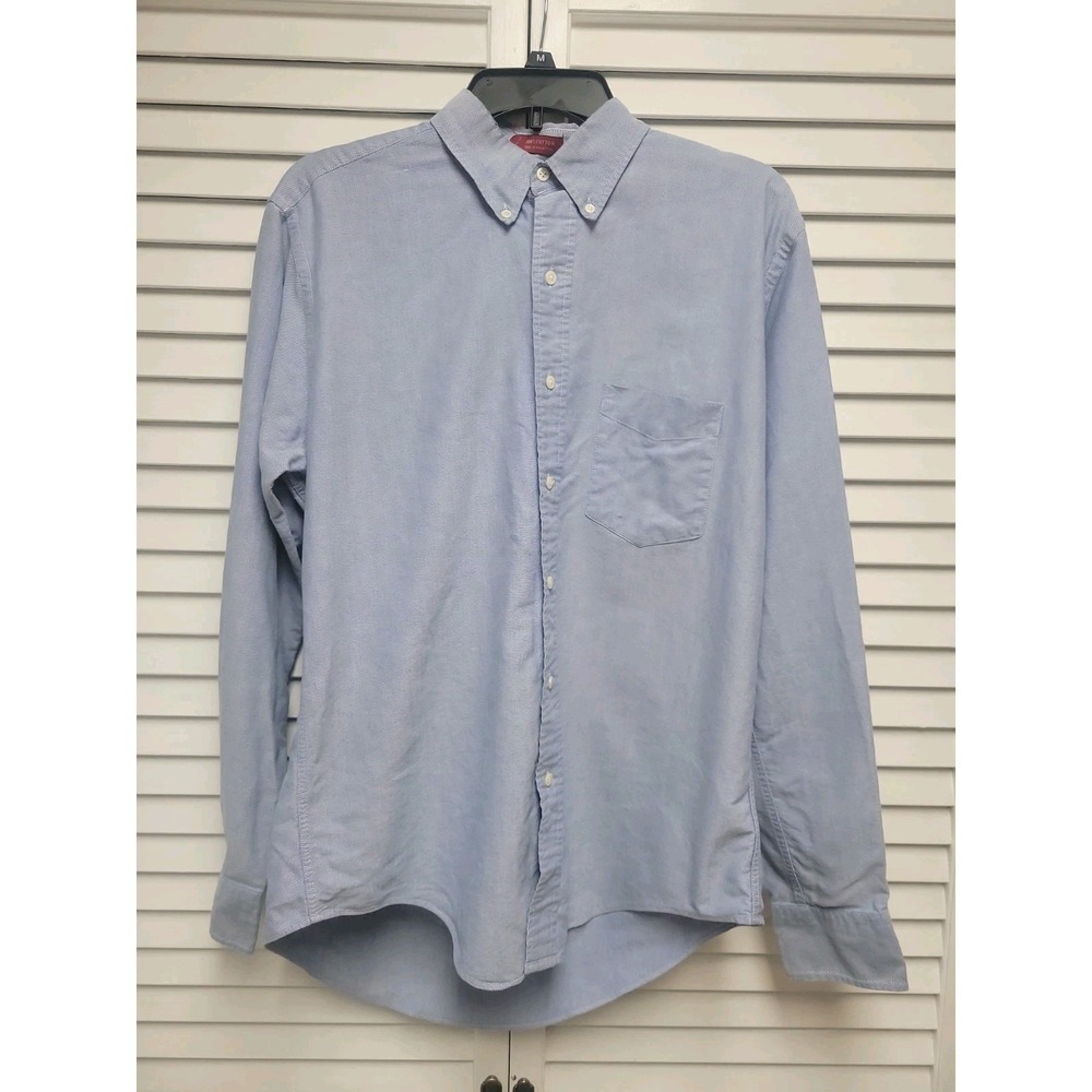 Vtg 90s Chaps Ralph Lauren Chambray Shirt Mens L 16.5 35 Blue Long Sleeve